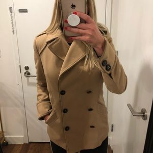 Reiss Camel/Tan Wool Trench Coat size Small